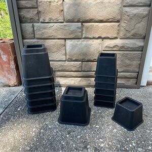2 Sets of Black Furniture Bed Risers
